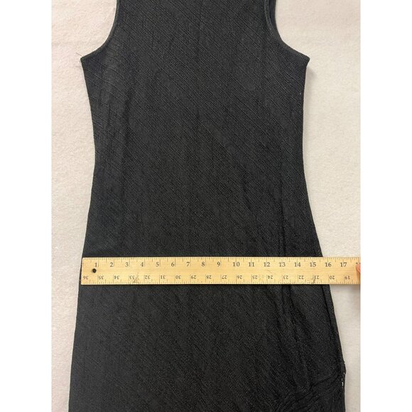 Vintage Harlow Size 14 Petite Black Fringe  80s/90s Sleeveless V-Neck - Picture 10 of 10